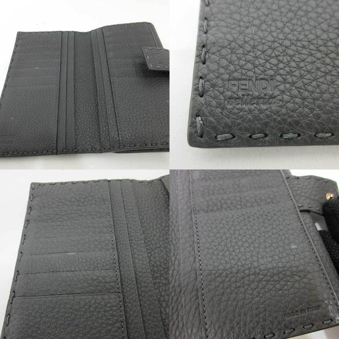 Fendi Gray Leather Selleria