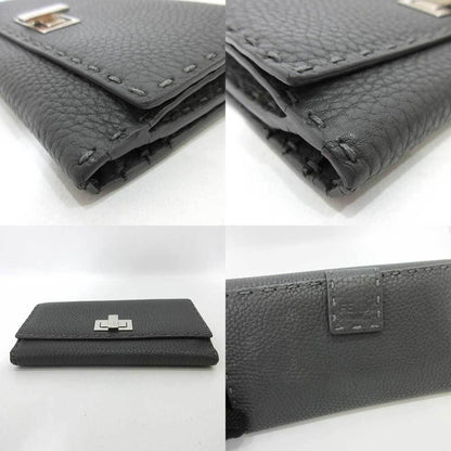 Fendi Gray Leather Selleria