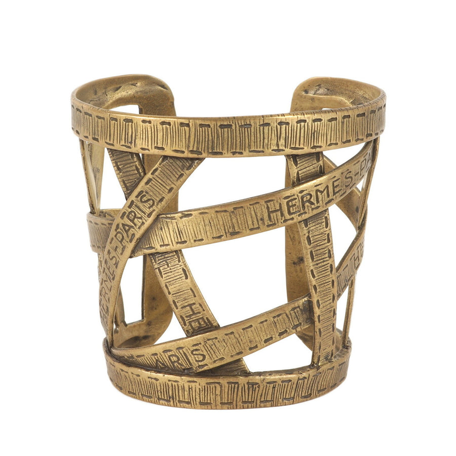 Hermes Tape Measure Cuff Bracelet Gold