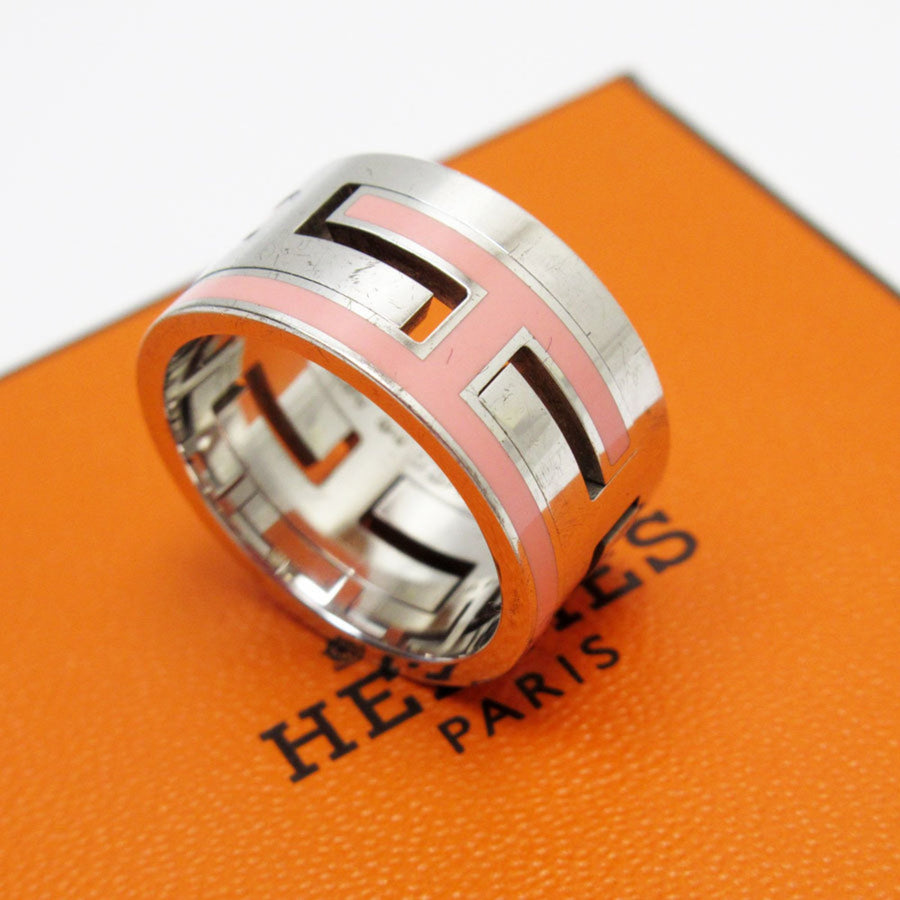 Hermes Chaine dAncre Ring Pink Enamel