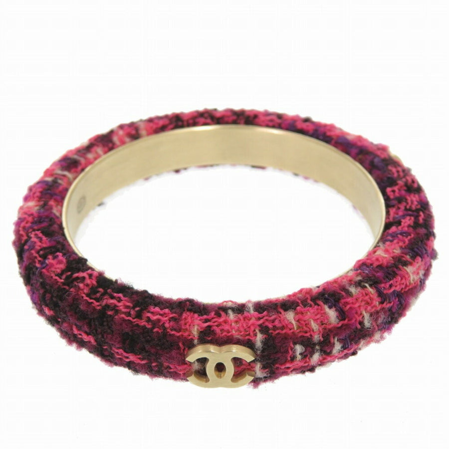 Chanel Tweed Bangle Pink Purple Black