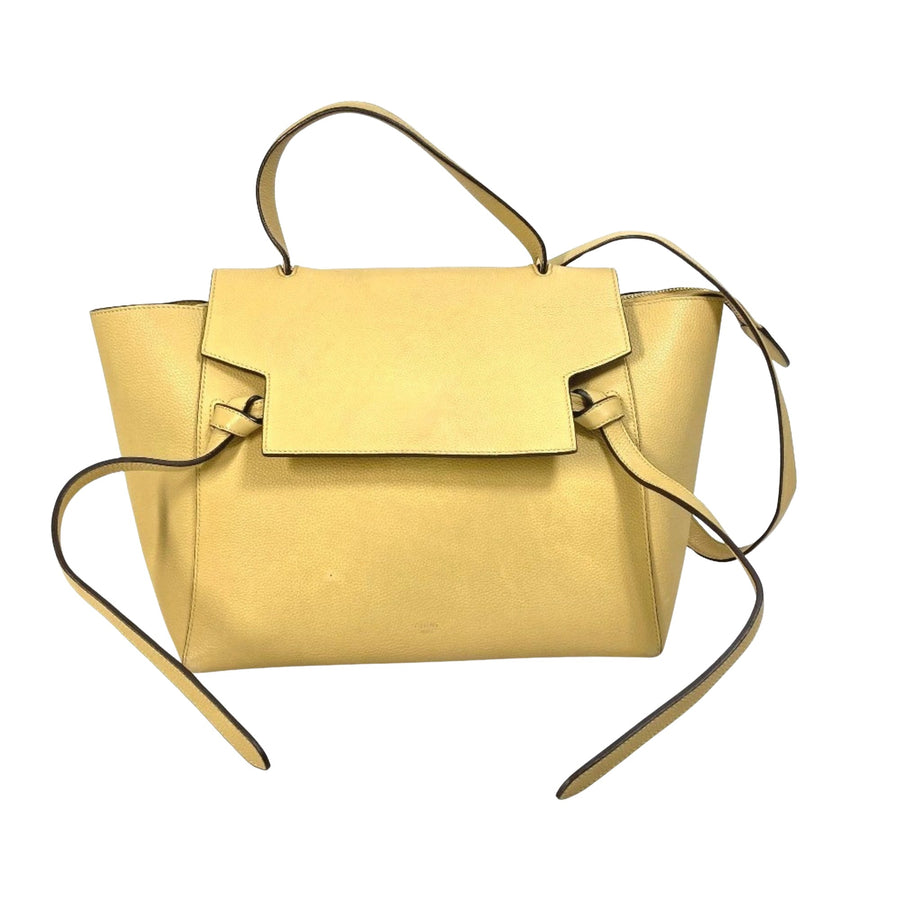 Celine mall Belt Bag Yellow Leather