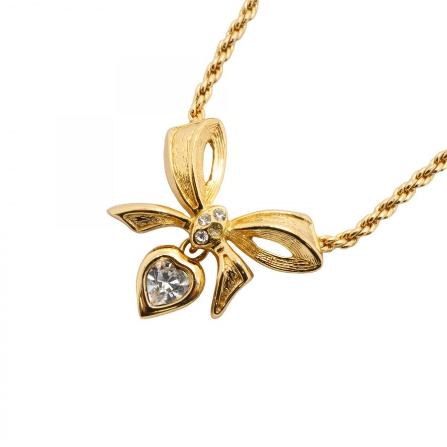 Dior Bow Crystal Pendant Necklace