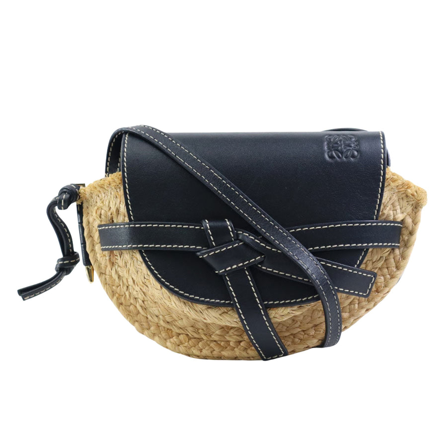 Loewe Gate Small Raffia Crossbody Bag