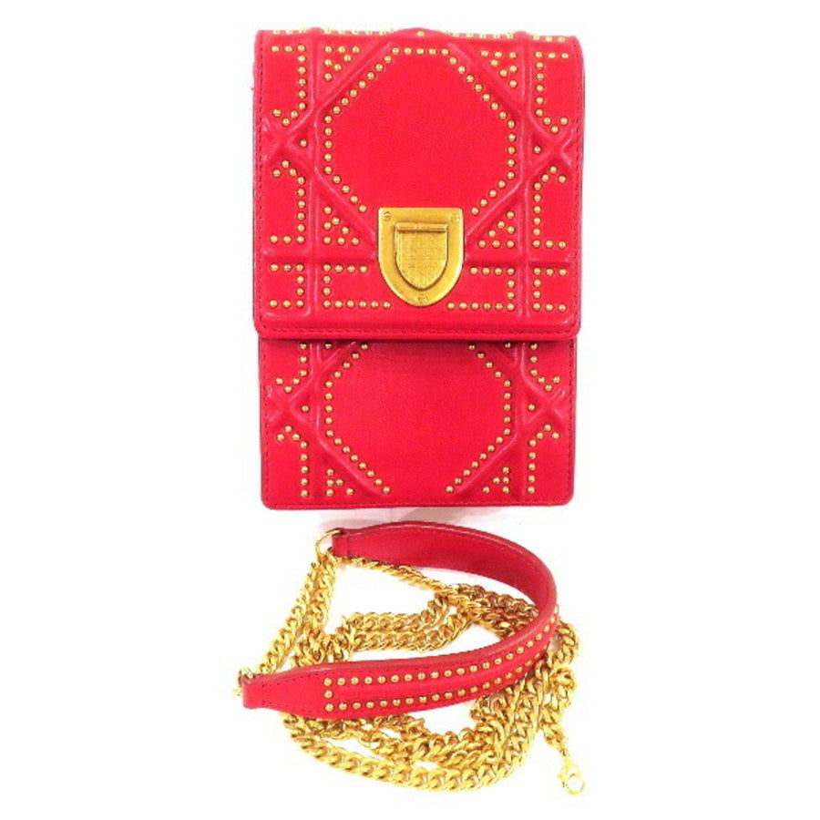 Dior Caro Studded Wallet on Chain