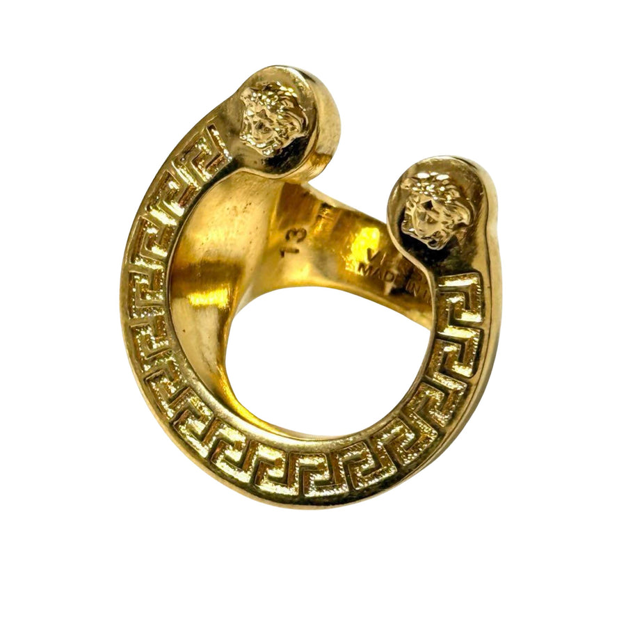 Versace Medusa Ring Greek Key Design Size 13
