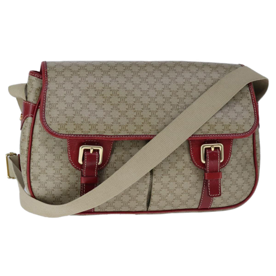 Celine Vintage Messenger Bag Beige  Red