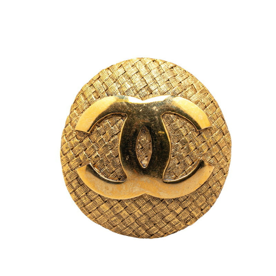 Chanel Vintage CC Logo Button Woven Style
