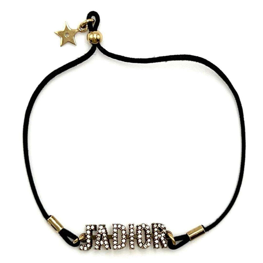 Dior JAdior Bracelet Black Cord Rhinestone