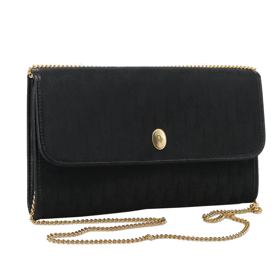 Dior Vintage Chain Bag Black Canvas
