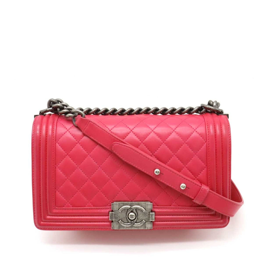 Chanel Boy Chanel Shoulder Bag Pink Lambskin