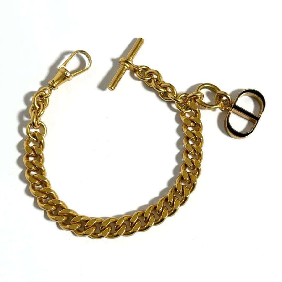 Dior Gold Curb Chain Bracelet