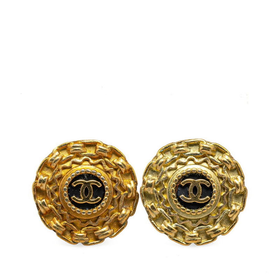 Chanel Vintage CC Logo Earrings GoldTone