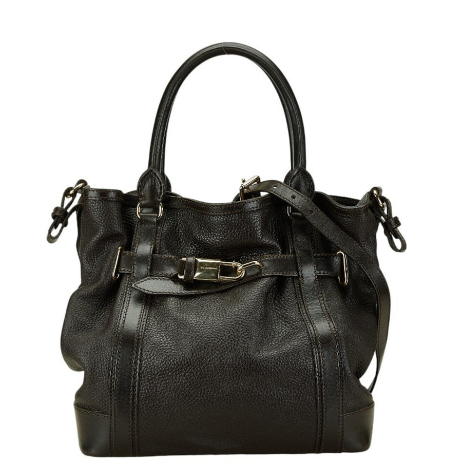Burberry Buckingham Pebbled Leather Tote