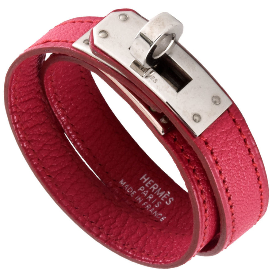 Hermes Kelly Double Tour Bracelet Red Leather