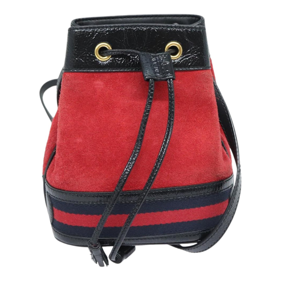 Gucci Vintage Suede Bucket Bag RedBlack