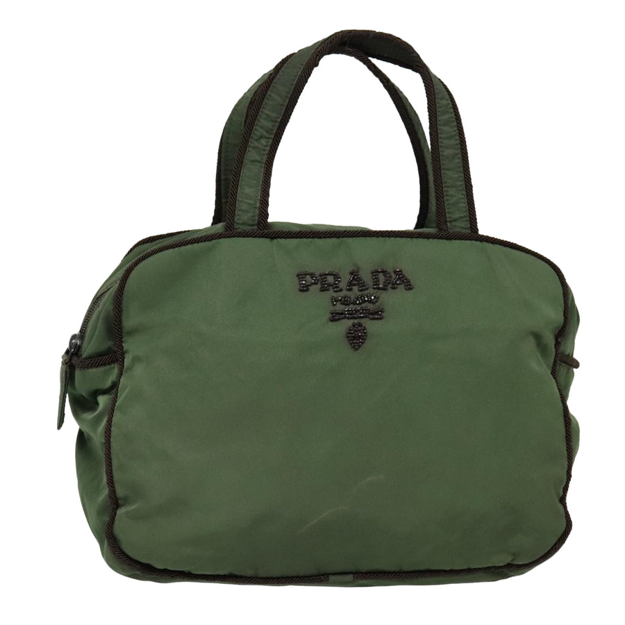 Prada Embellished Logo Top Handle Bag