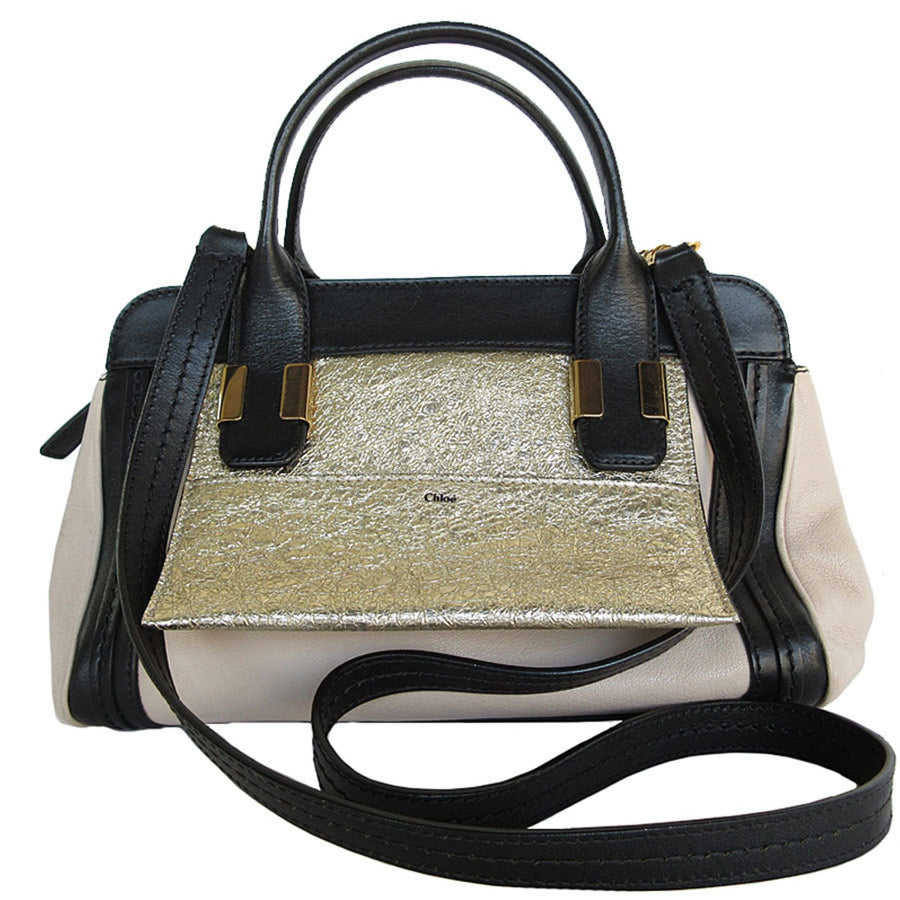 Chloe Drew Metallic Leather Satchel
