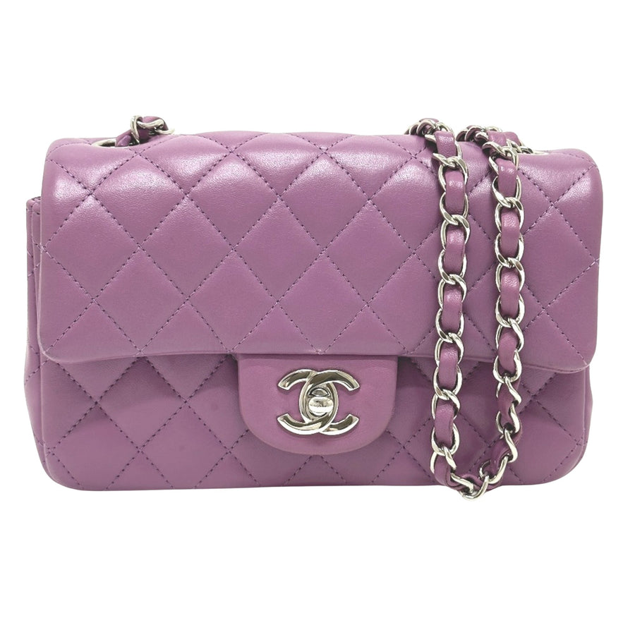 Chanel Mini Classic Flap Bag Lambskin Purple