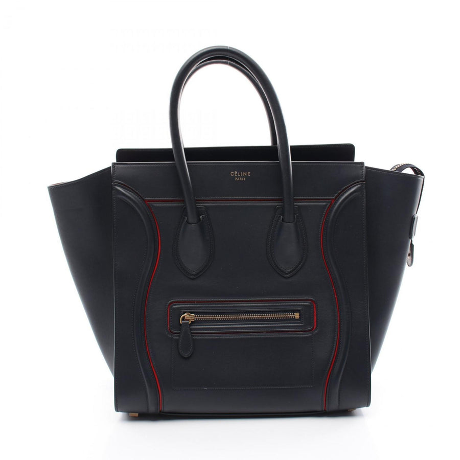Celine Nano Luggage Tote Navy Blue Leather