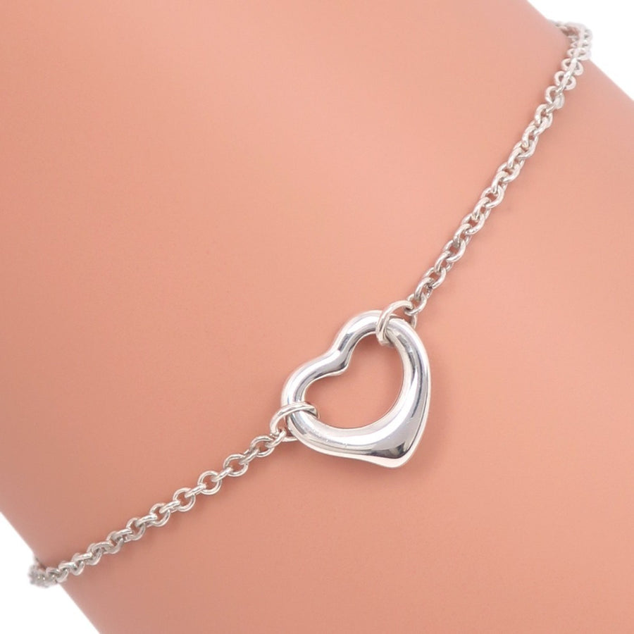 Tiffany & Co. Open Heart Charm Bracelet Silver 7
