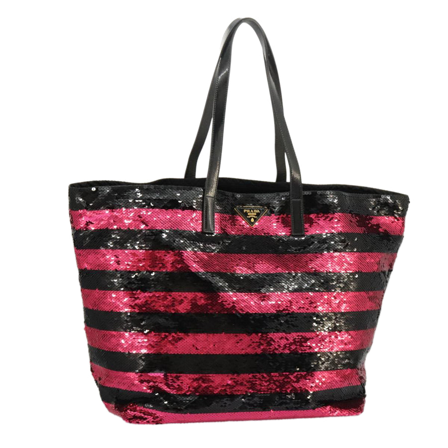 Prada Sequin Stripe Tote Bag