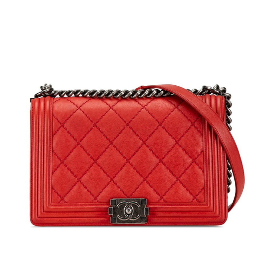 Chanel Boy Chanel Medium Flap Bag Red