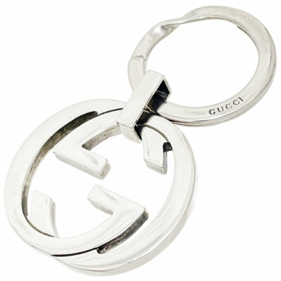 Gucci GG Logo Keyring Silver