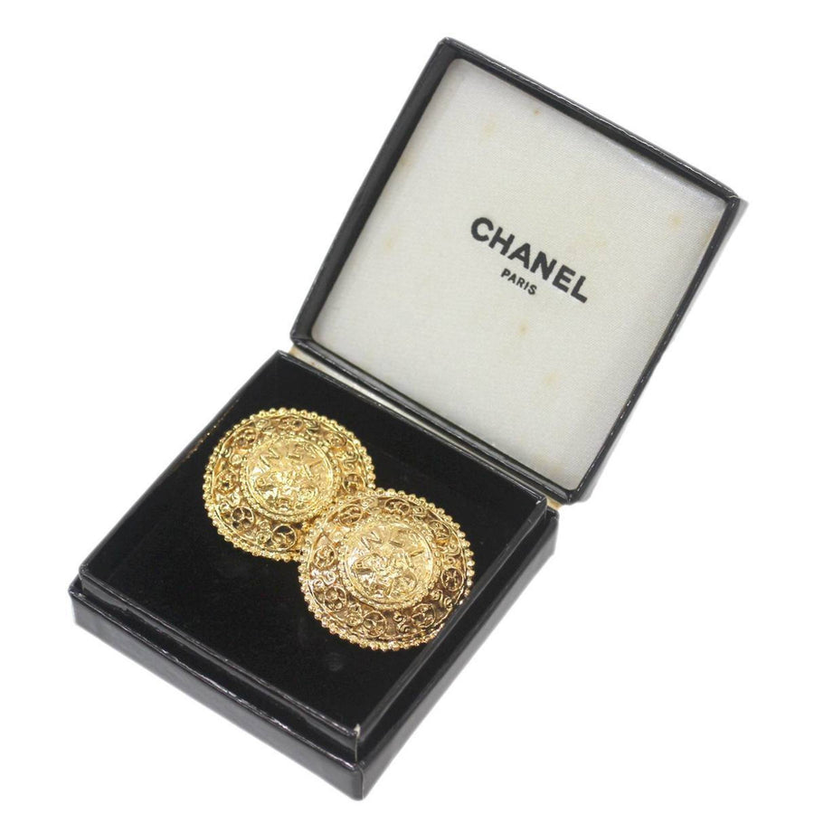 Chanel Vintage Gold Filigree Earrings