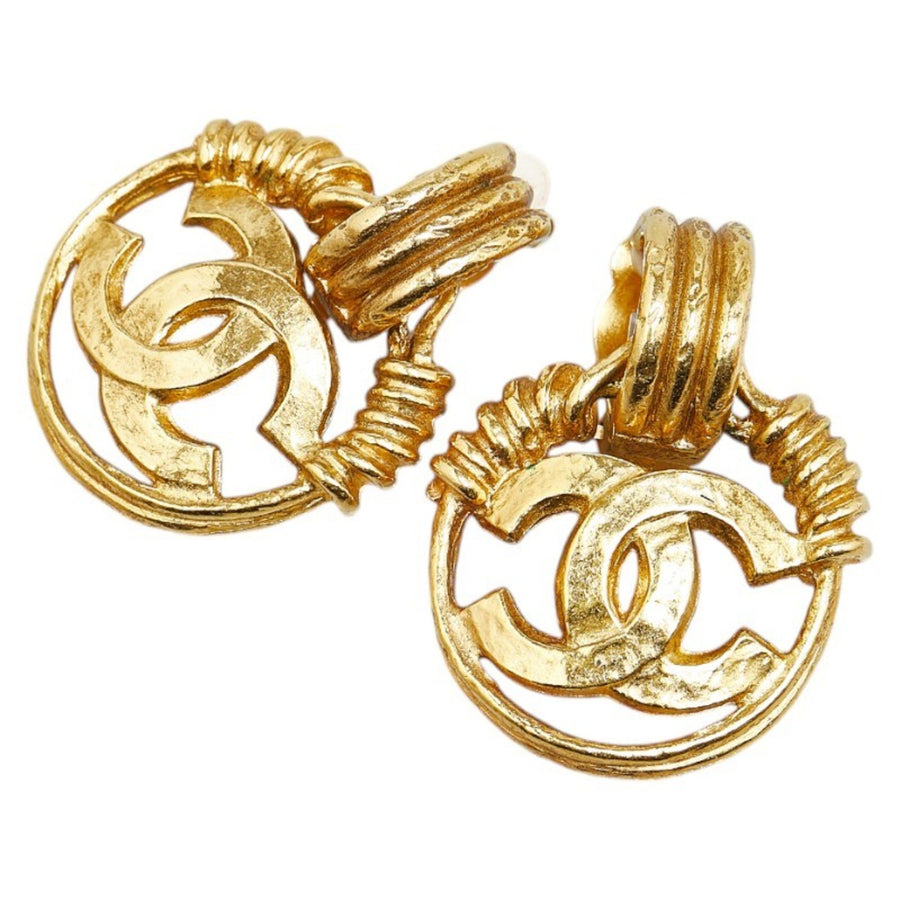 Chanel Vintage CC Earrings Twisted Rope