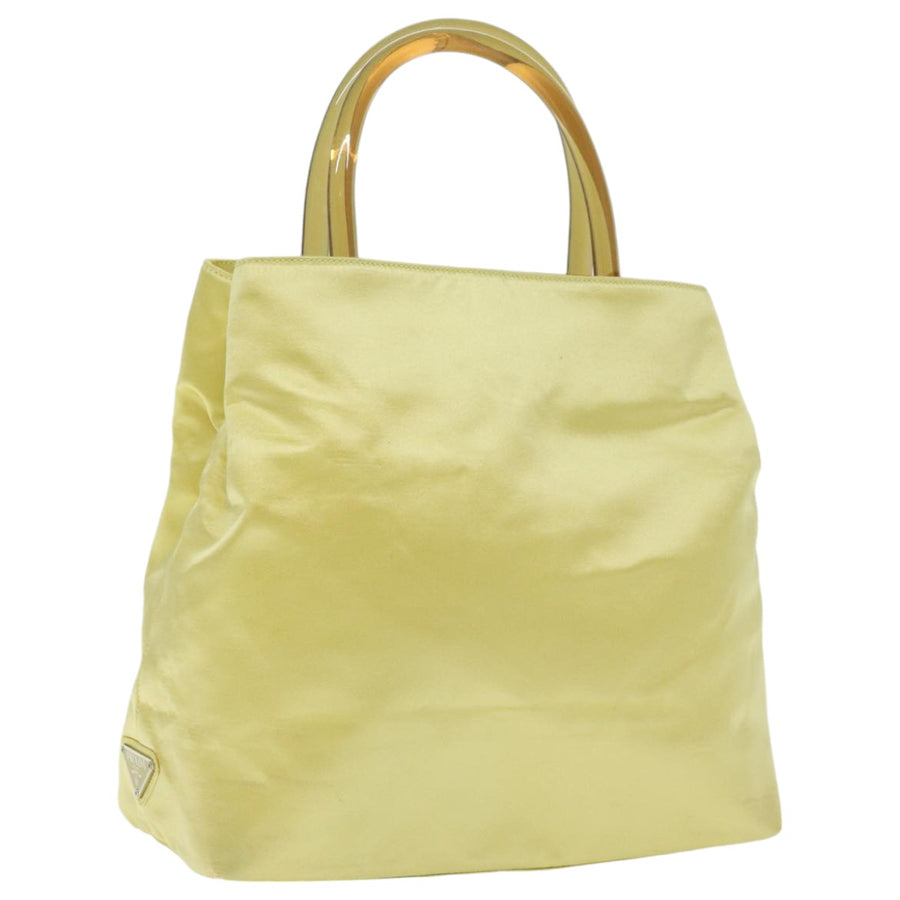 Prada Vintage Satin Tote Yellow Handbag