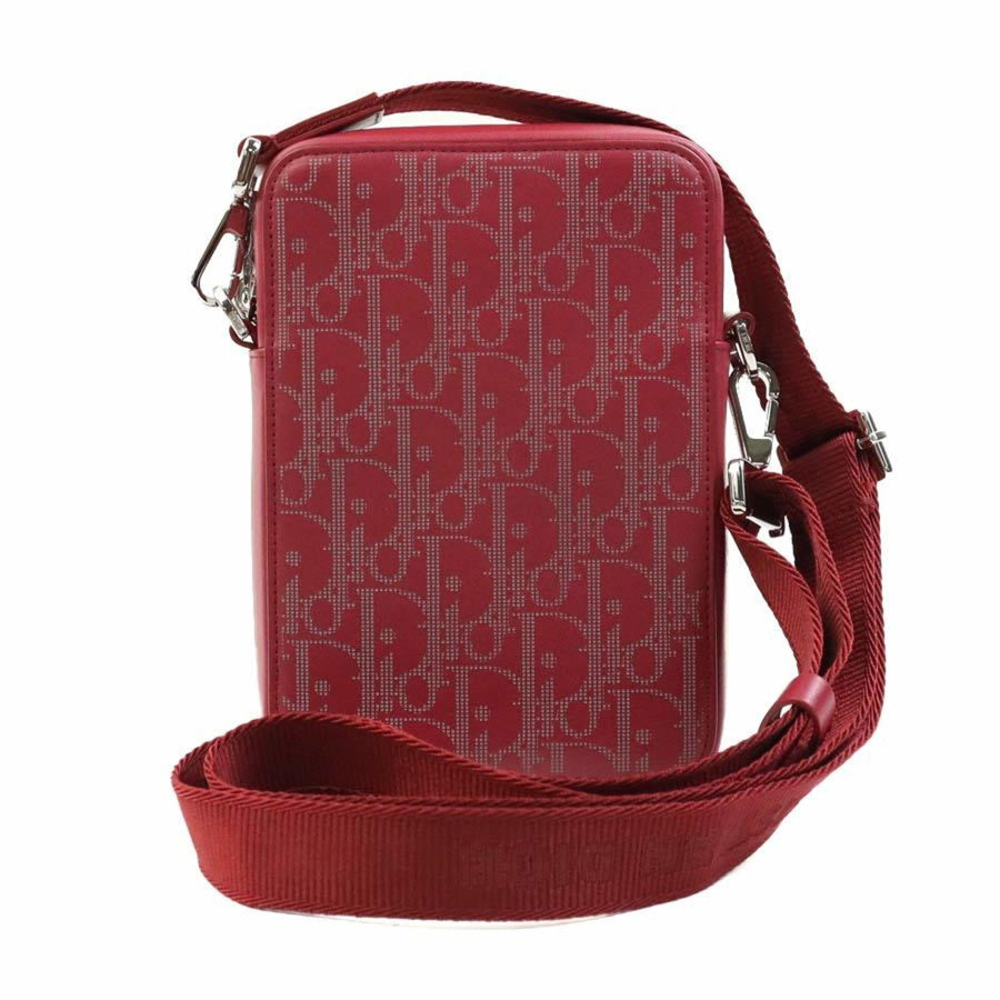 Dior Dior Oblique Jacquard Pouch  Red