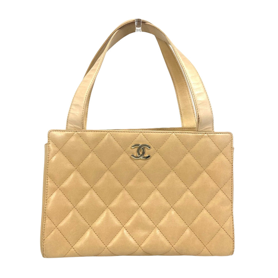 Chanel Classic Quilted Leather Handbag Beige