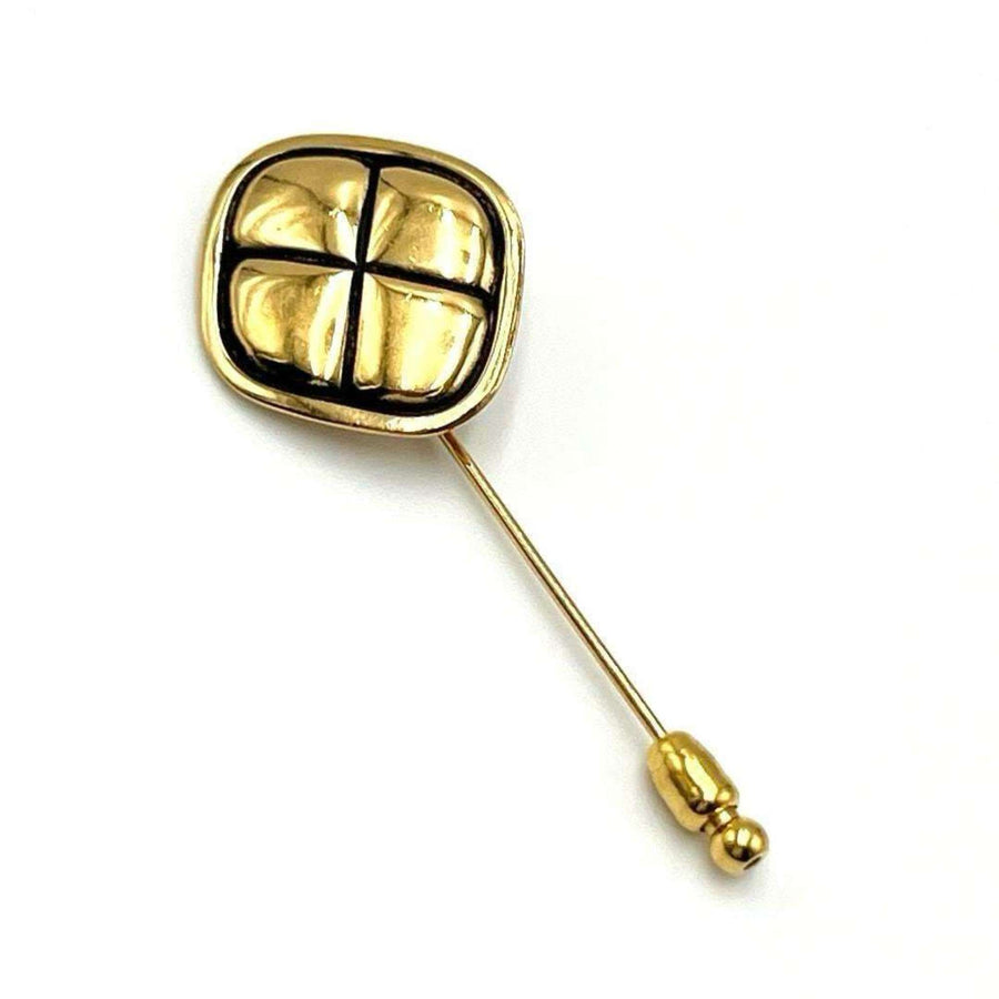 Chanel Gold Lapel Pin Geometric Design