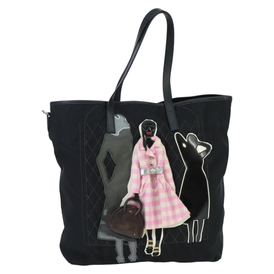 Prada Graphic Print Tote Model Style Black