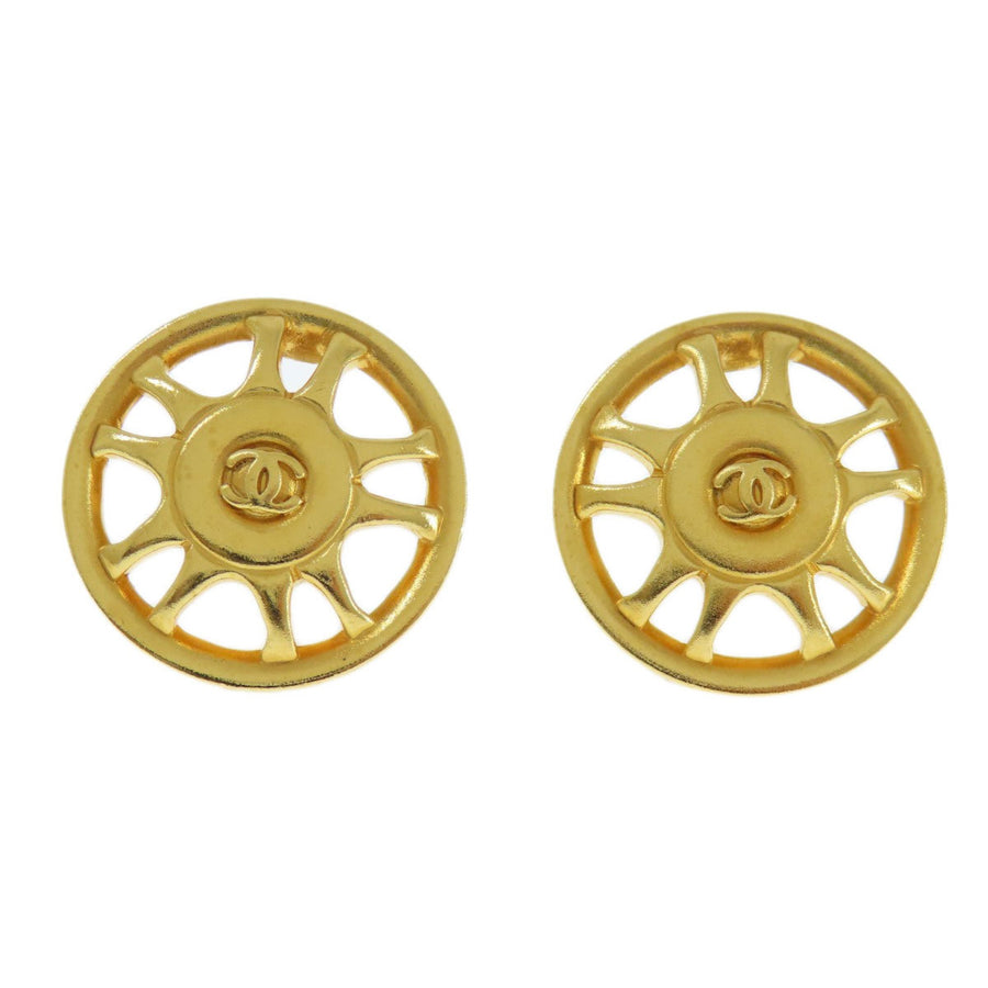 Chanel Wheel Earrings Gold Style
