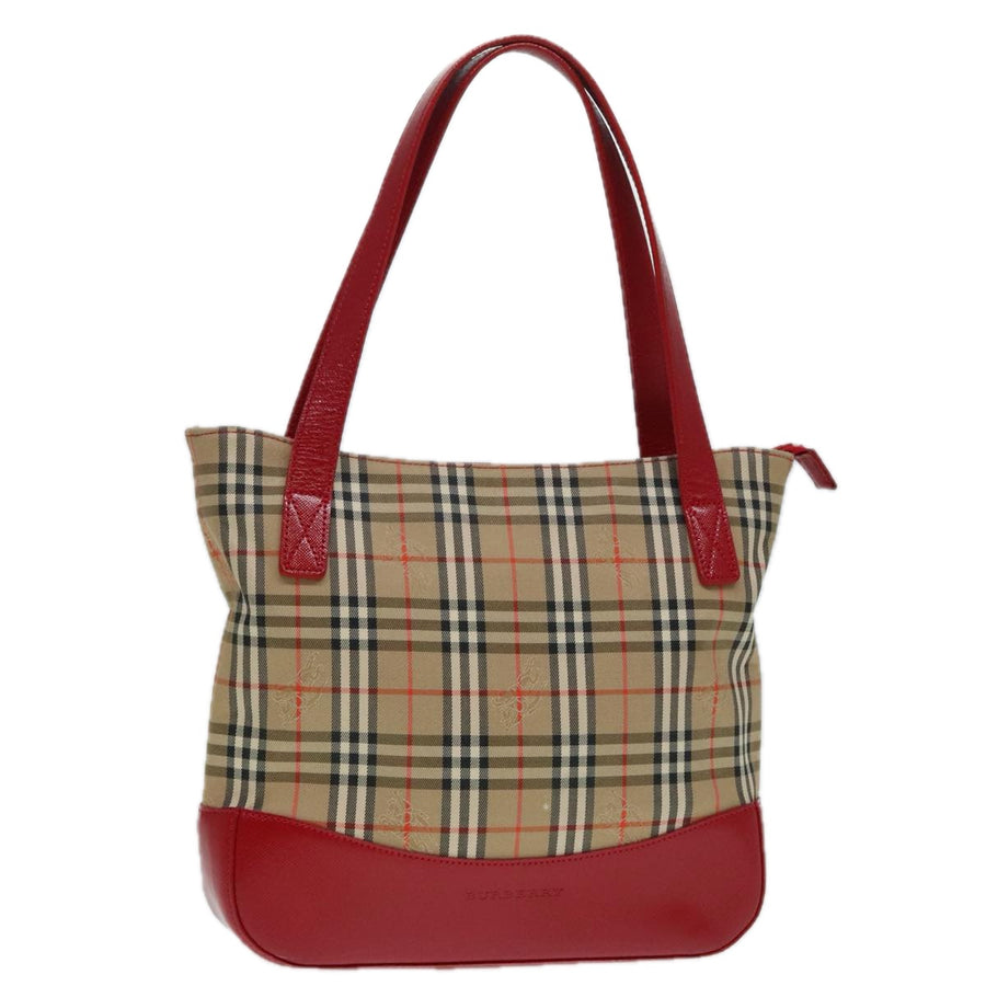 Burberry Red  Beige Check Tote