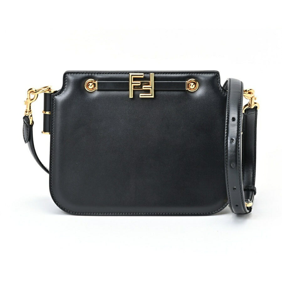 Fendi FF Vertigo Leather Shoulder Bag