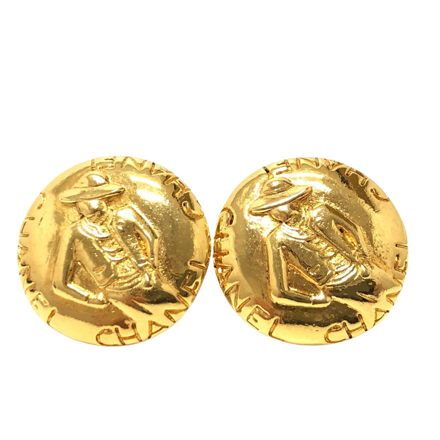 Chanel Vintage Girl in Hat Earrings
