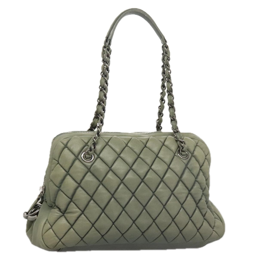 Chanel Chanel Quilted Lambskin Tote Green