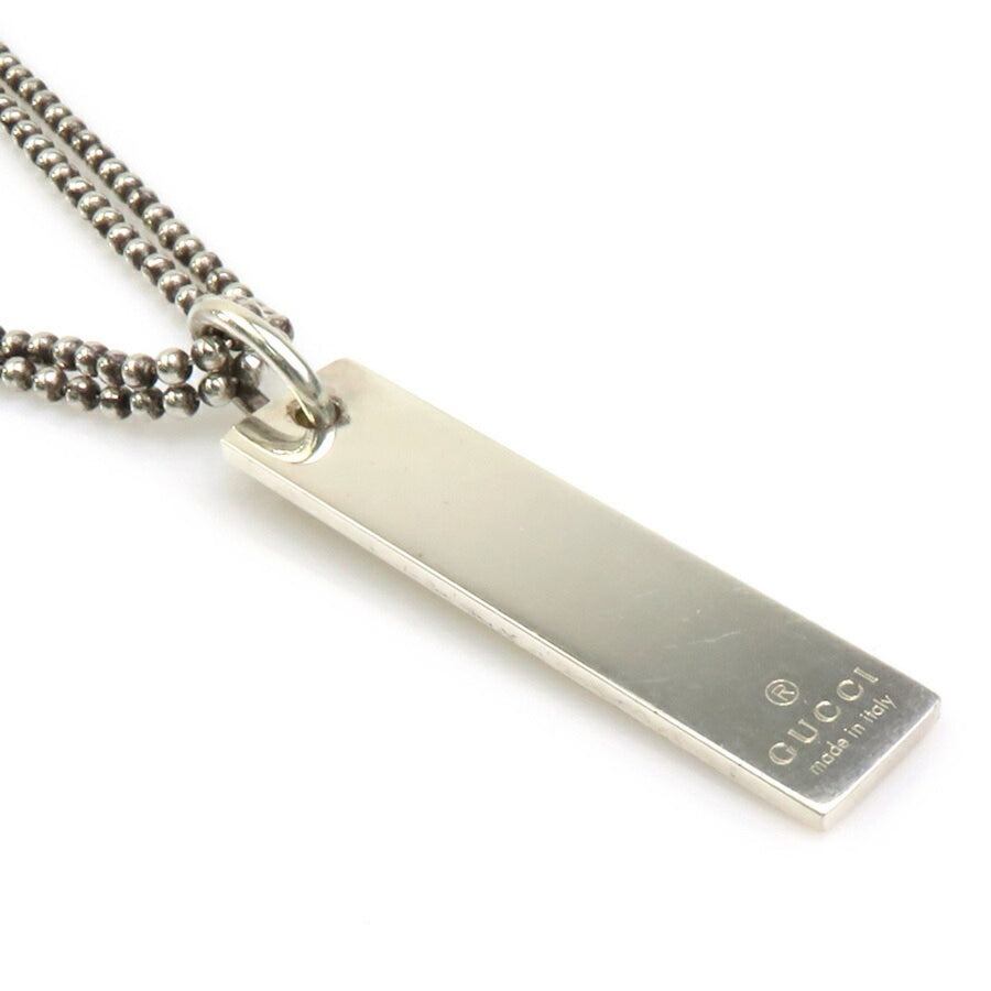 Gucci Silver Bar Pendant Necklace