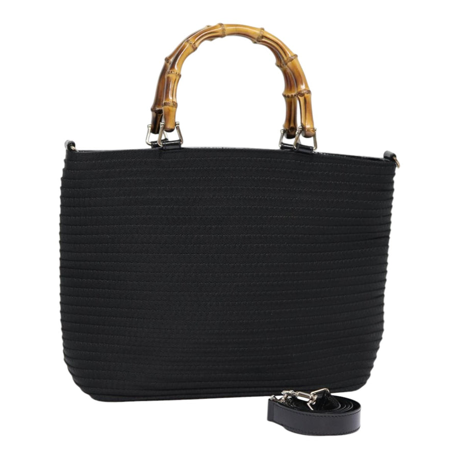 Gucci Quilted Nylon Top Handle Bag Bamboo Handles