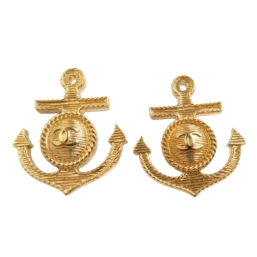 Chanel Anchor Earrings GoldTone