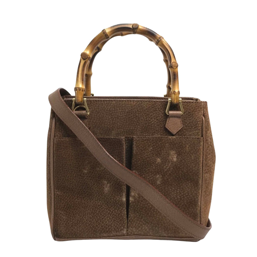Gucci uede Top Handle Bag Bamboo tyle