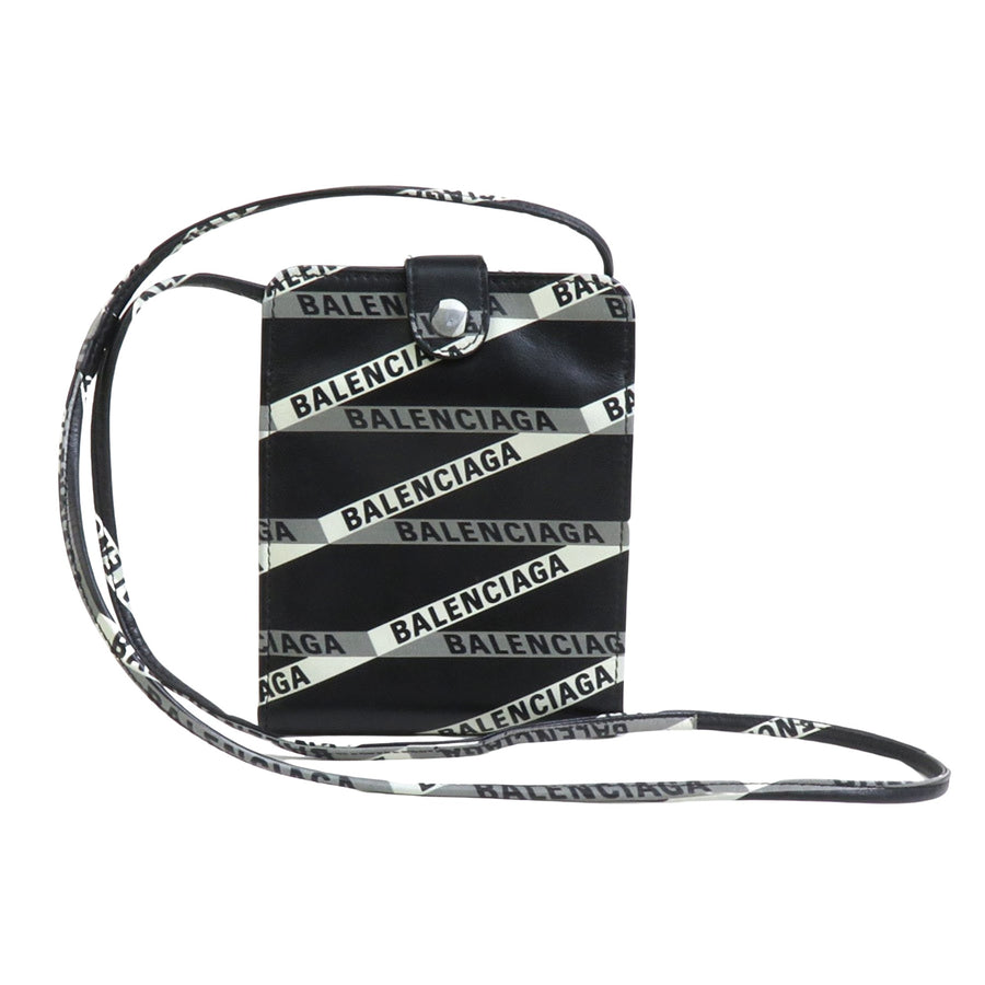 Balenciaga Balenciaga Phone Holder Black and White Logo