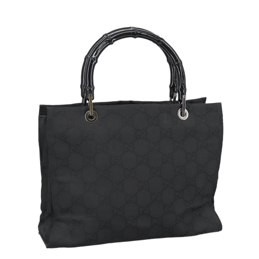 Gucci Bamboo Tote GG Canvas Black