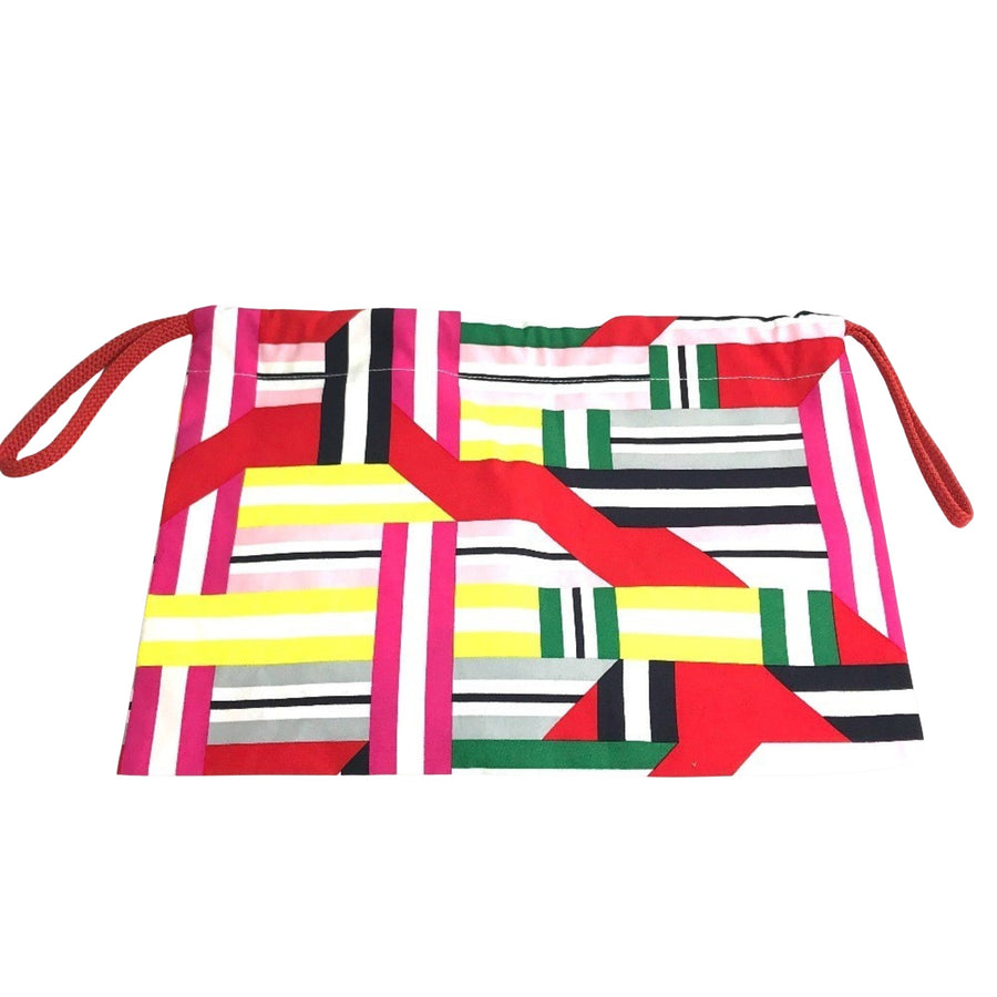 Hermes Geometric Print Drawstring Pouch