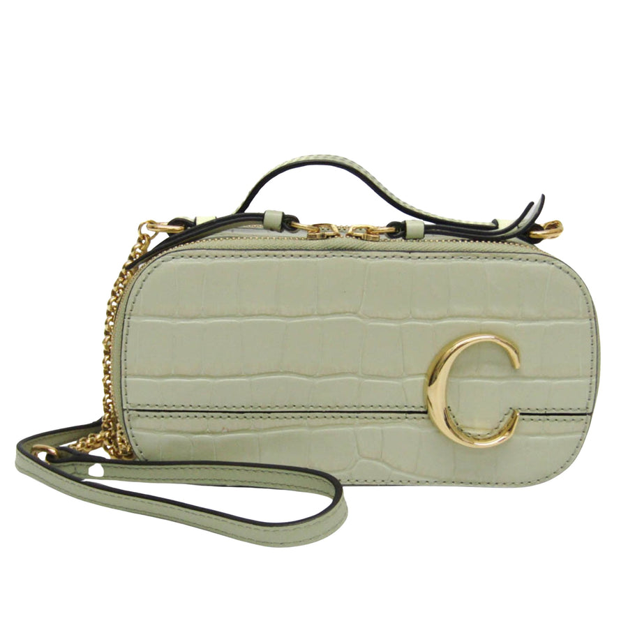 Chloe Mini C Bag CrocEmbossed Calfskin