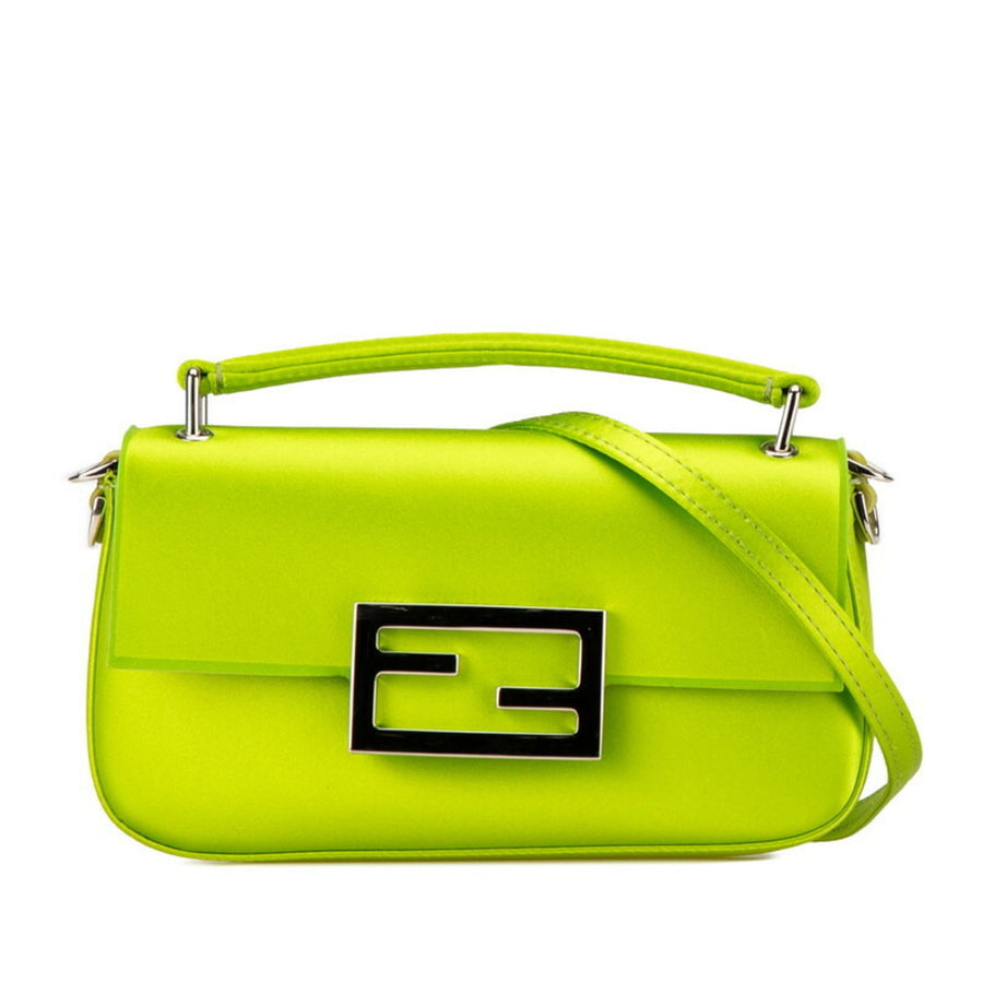 Fendi Fendi First Mini Bag Lime Green Satin