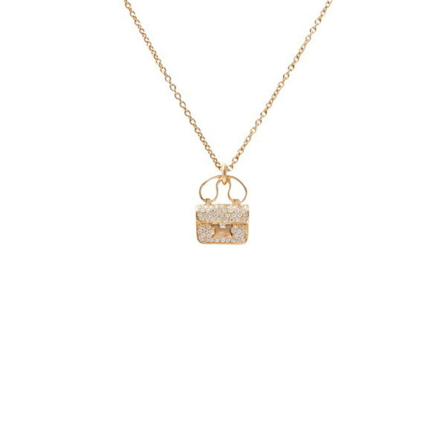 Hermes Mini Kelly Diamond Pendant Necklace
